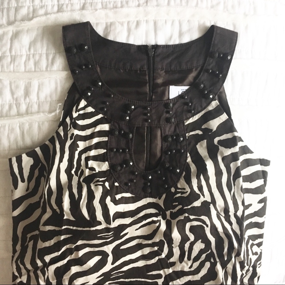 Like New LOFT High Neck Beaded Shift Dress